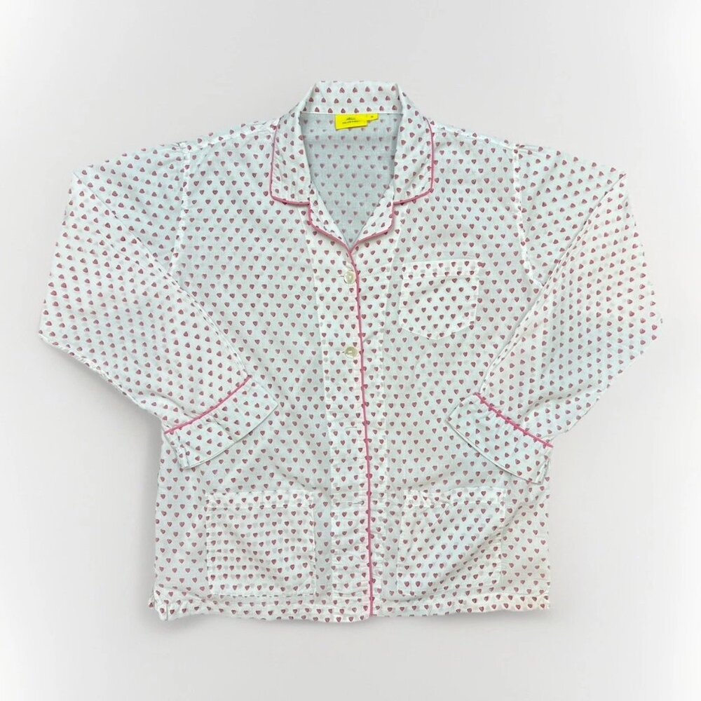 💗 Roller Rabbit Hearts Print Pima Cotton Pajama Top – Medium - Picture 8 of 12